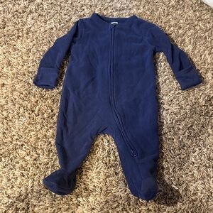 Cozy Navy Blue Fleece Kids One Piece